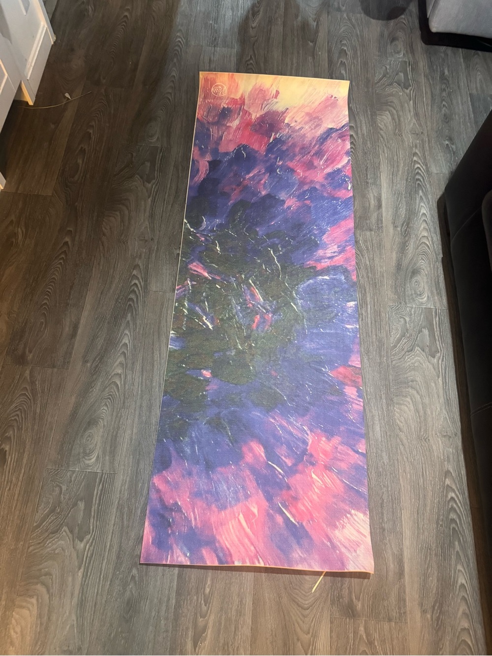 Multicolor Abstract Print Yoga Mat - Purple/Pink